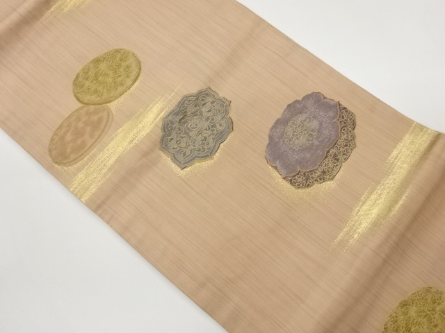 JAPANESE KIMONO / FLOWER PATTERN WEAVING A VESSEL NAGOYA OBI